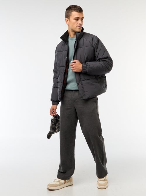 Doudoune déperlante unie avec liens de serrage bas de corps - Kiabi