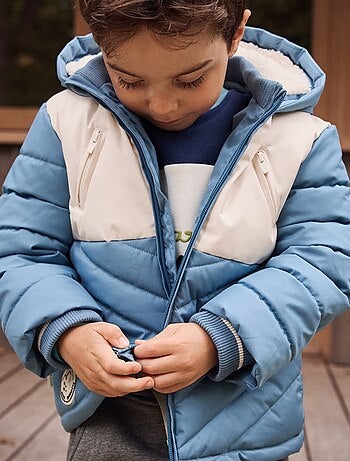 Doudoune enfant imperméable doublée polaire avec capuche Tao