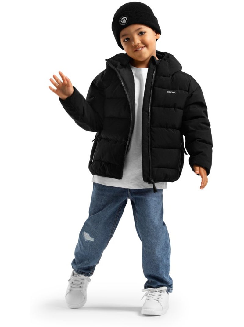 Doudoune imperméable garçon lifestyle enfants trend Noir - Kiabi