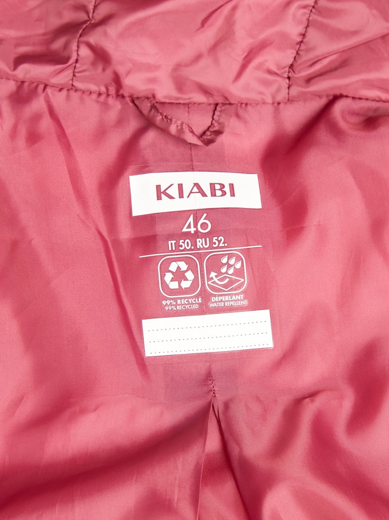 Doudoune légère à capuche Rose - Kiabi