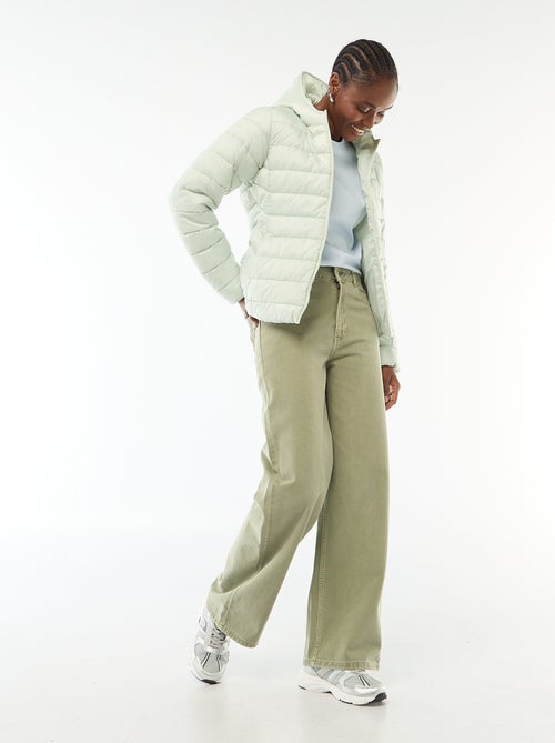 Doudoune légère à capuche unie - Kiabi