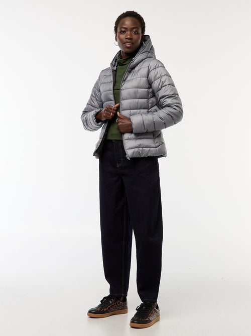 Doudoune légère à capuche unie - Kiabi