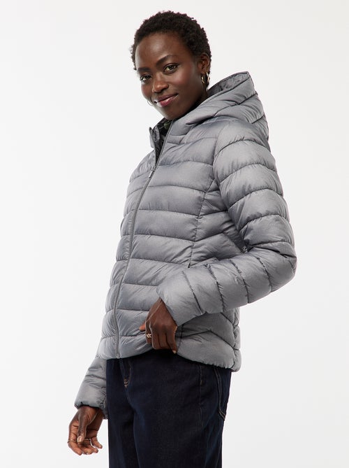 Doudoune légère à capuche unie - Kiabi