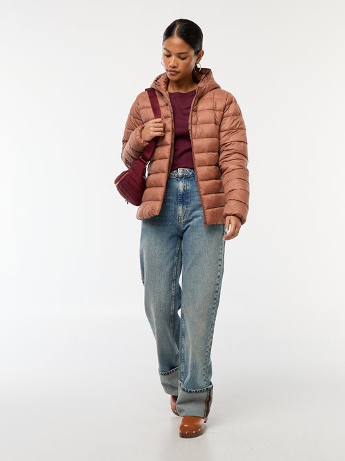 Doudoune légère à capuche unie - Kiabi