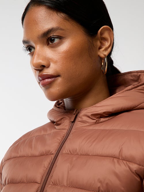 Doudoune légère à capuche unie - Kiabi