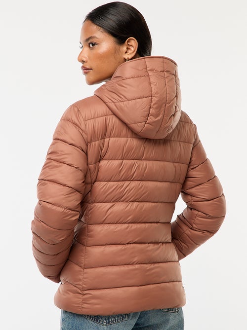 Doudoune légère à capuche unie - Kiabi