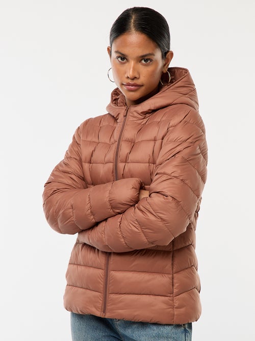 Doudoune légère à capuche unie - Kiabi