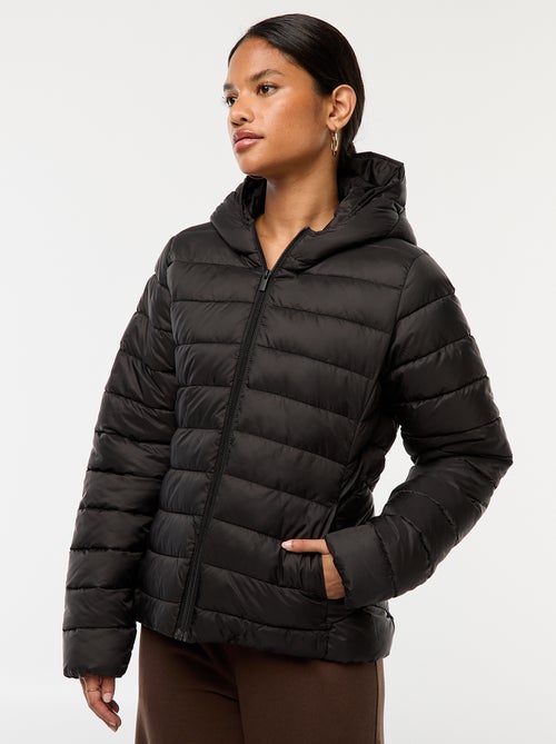 Doudoune légère à capuche unie - Kiabi