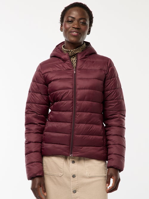 Doudoune légère à capuche unie - Kiabi