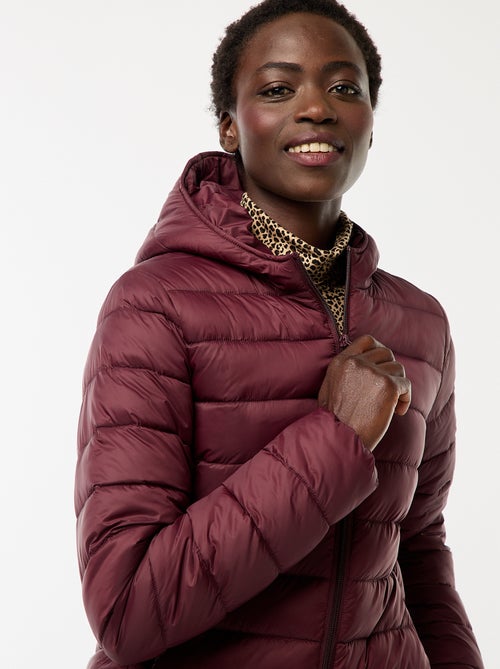 Doudoune légère à capuche unie - Kiabi