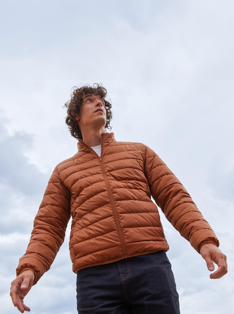 Doudoune légère matelassée Orange/camel - Kiabi