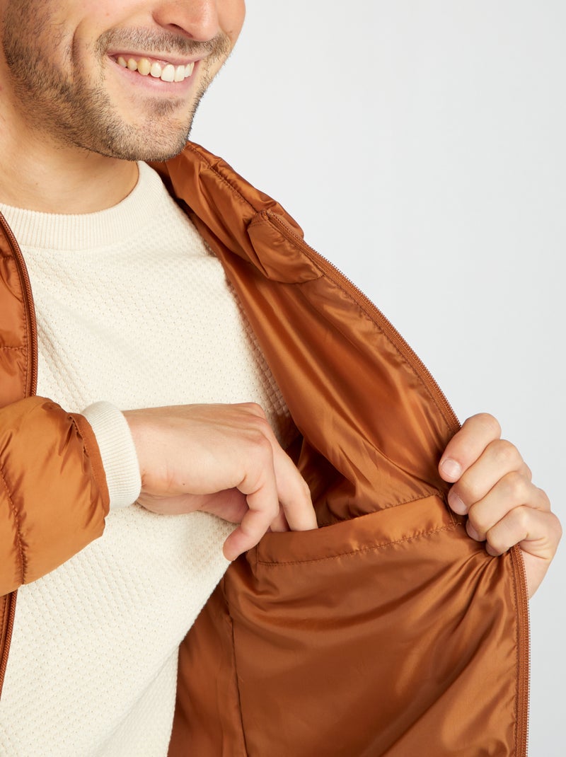 Doudoune légère matelassée Orange/camel - Kiabi