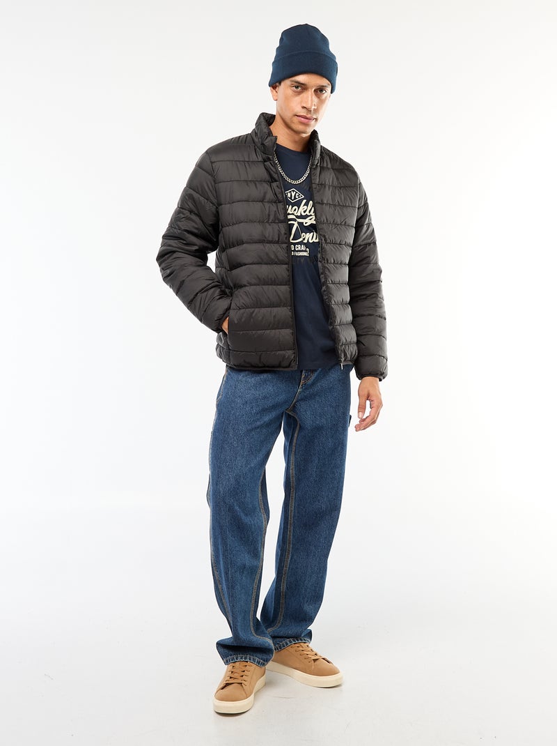 Doudoune légère matelassée unie Noir - Kiabi