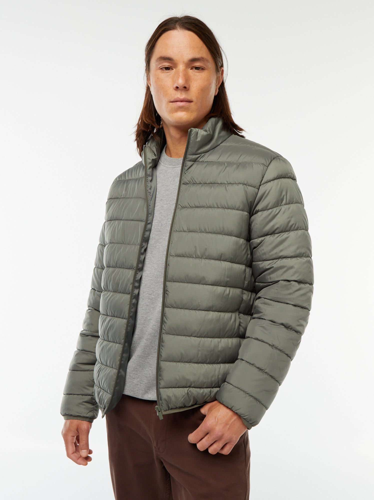 Doudoune Homme Hiver Légère Matelassée - Coupe Windbreaker, Couleur Unie, Zippée - Taille S à XXL - Pour Ville, Plein Air - 2
