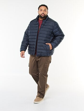 Doudoune légère unie à manches longues et col montant