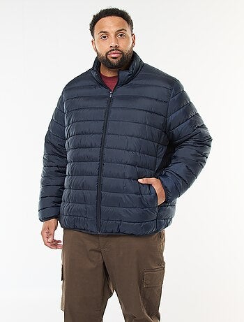 Doudoune légère unie à manches longues et col montant