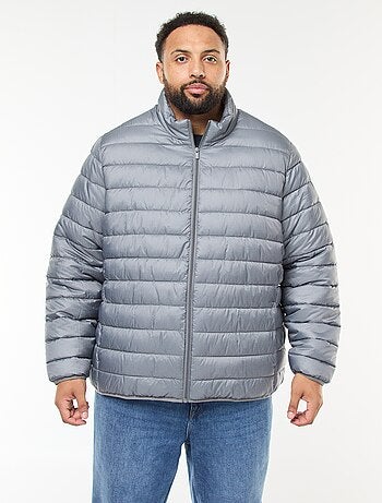 Doudoune légère unie à manches longues et col montant