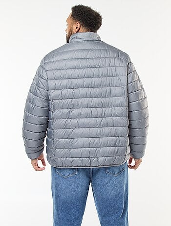 Doudoune légère unie à manches longues et col montant