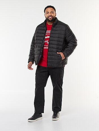 Doudoune légère unie à manches longues et col montant