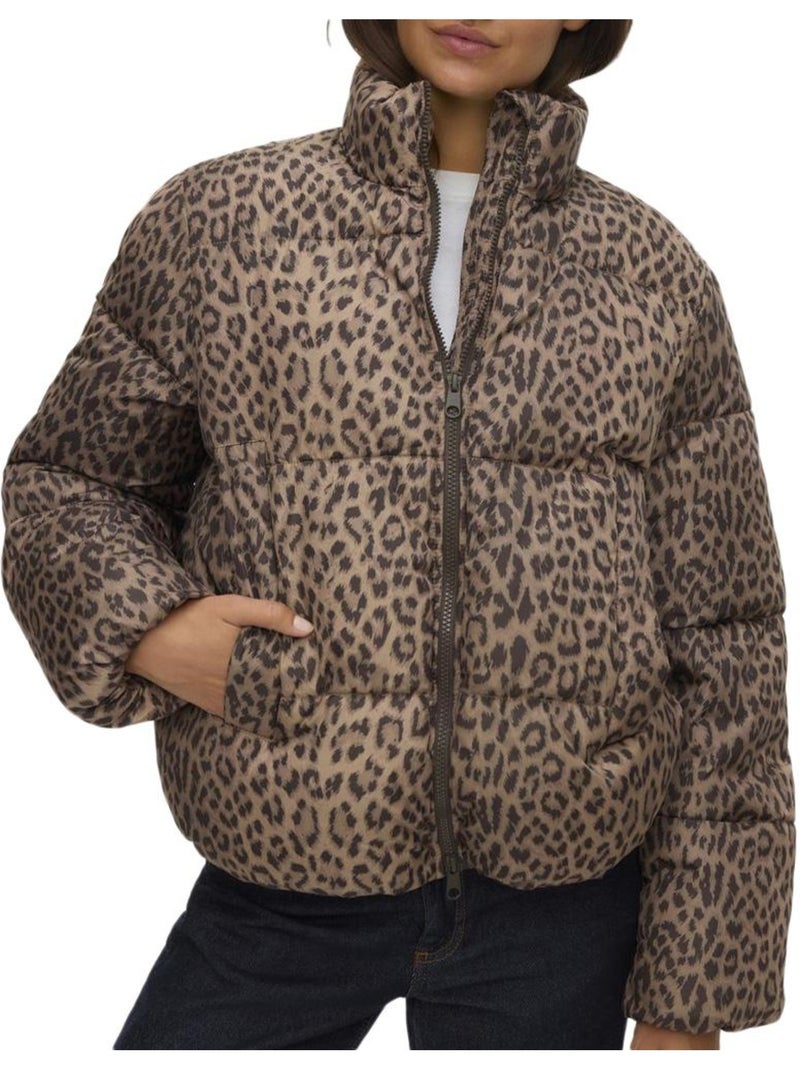 Doudoune Léopard Vero Moda Marron cappuccino - Kiabi