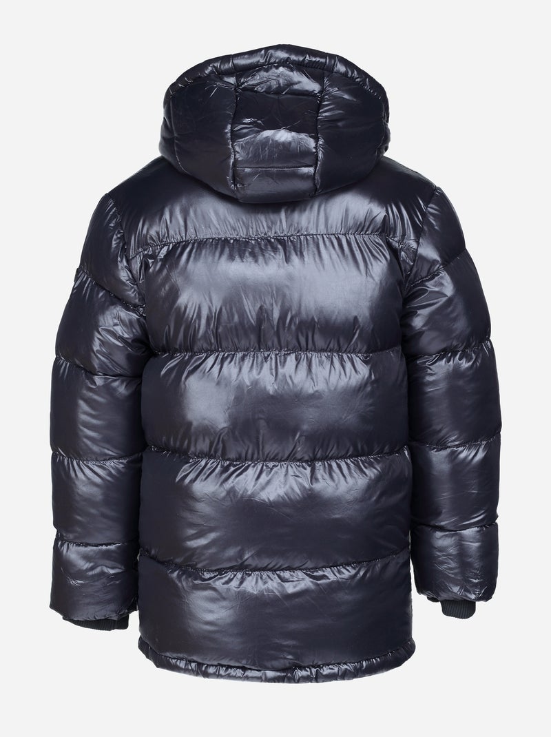Doudoune longue à capuche - Kizco Noir - Kiabi