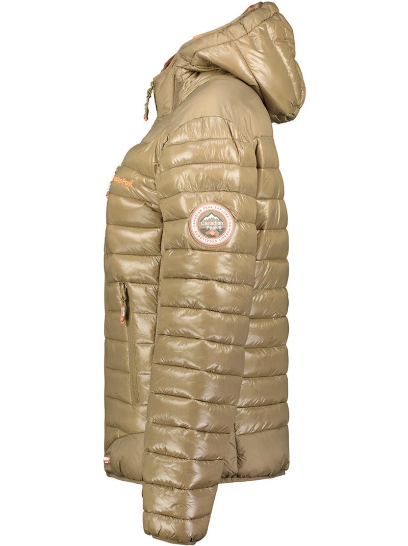 Doudoune longue à capuche fausse fourrure blondat – canadian peak Taupe - Kiabi