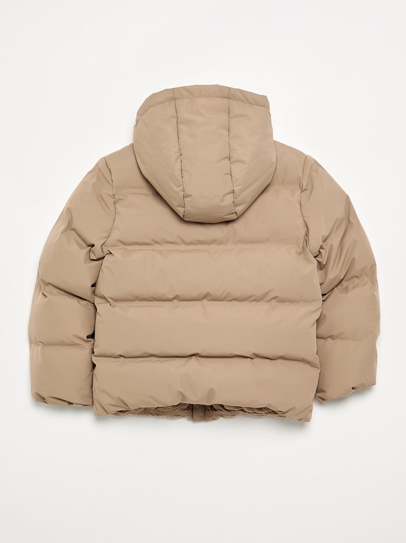 Doudoune matelassée à capuche Beige - Kiabi