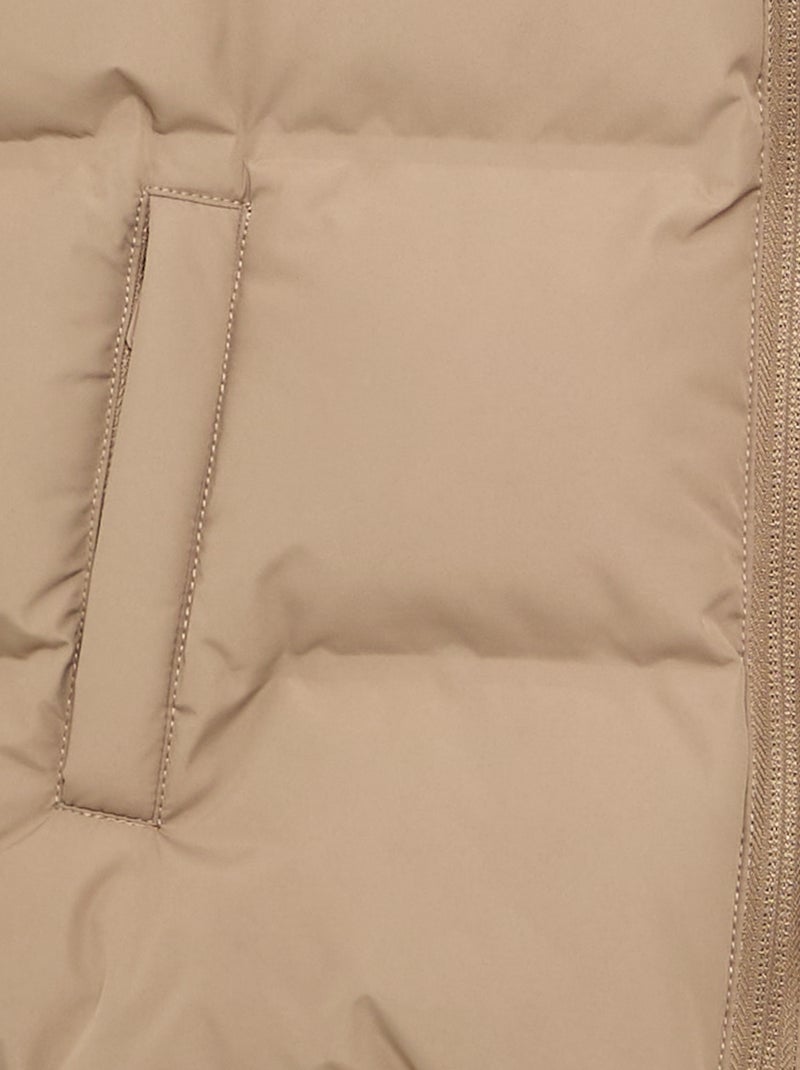 Doudoune matelassée à capuche Beige - Kiabi