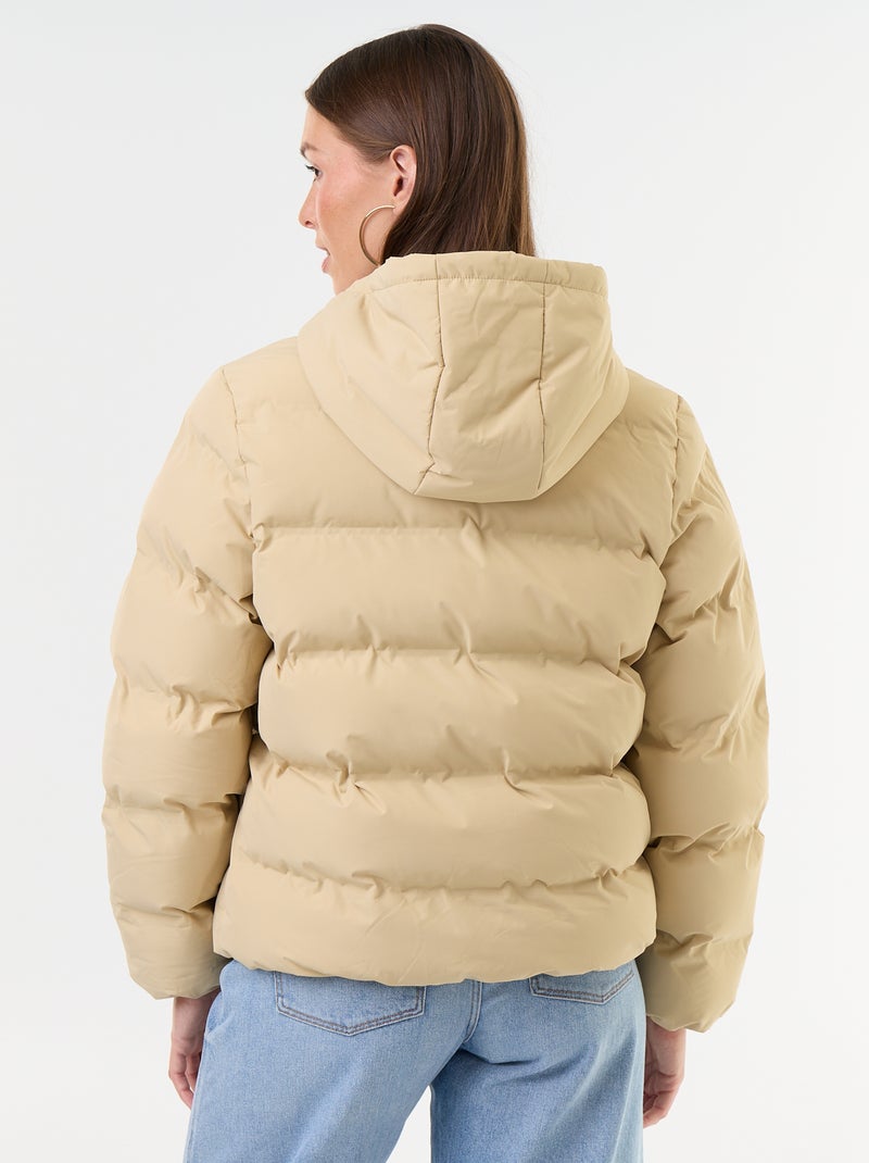 Doudoune matelassée à capuche Beige - Kiabi