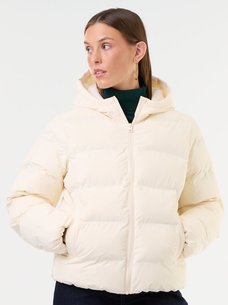 Doudoune matelassée à capuche Blanc - Kiabi