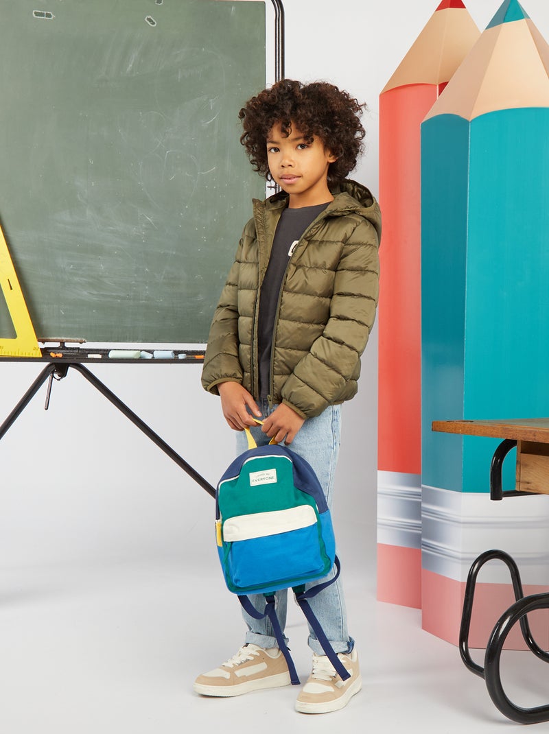 Doudoune matelassée à capuche Kaki - Kiabi