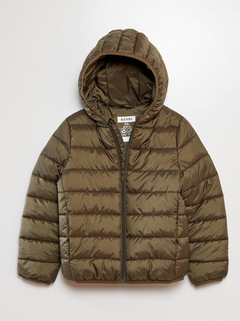 Doudoune matelassée à capuche Kaki - Kiabi