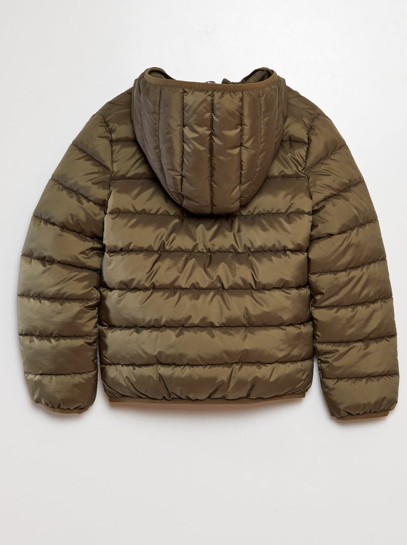 Doudoune matelassée à capuche Kaki - Kiabi