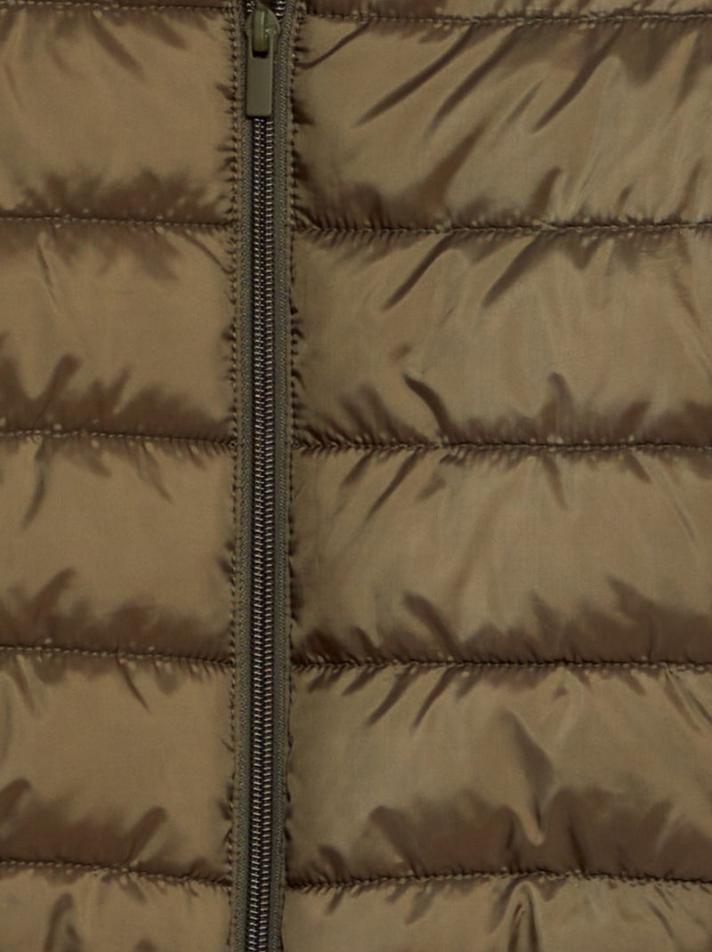 Doudoune matelassée à capuche Kaki - Kiabi