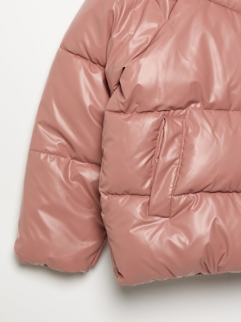 Doudoune matelassée à capuche Rose - Kiabi