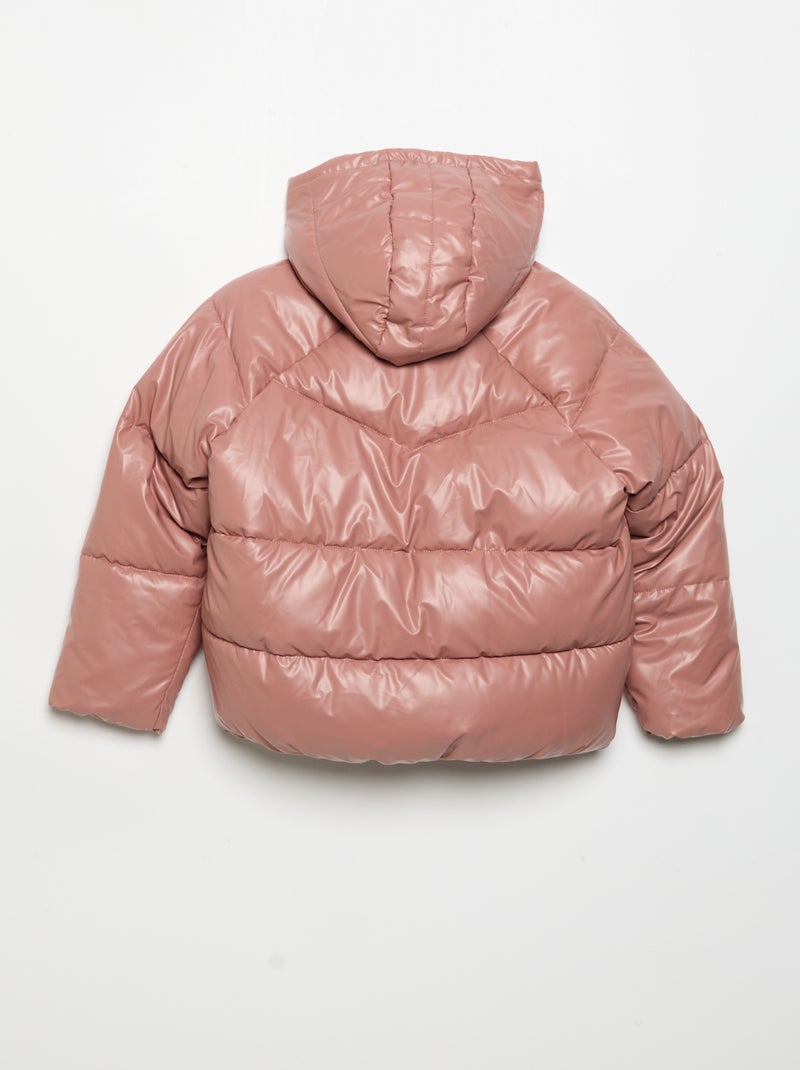 Doudoune matelassée à capuche Rose - Kiabi