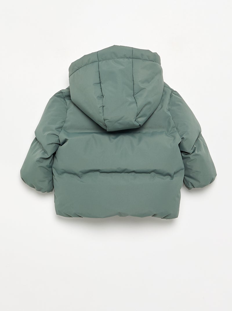 Doudoune matelassée à capuche Vert - Kiabi
