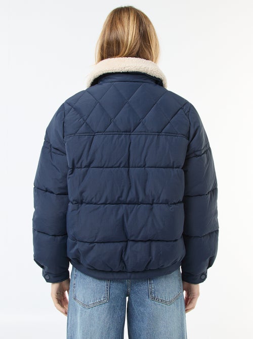 Doudoune matelassée avec col effet mouton - Kiabi