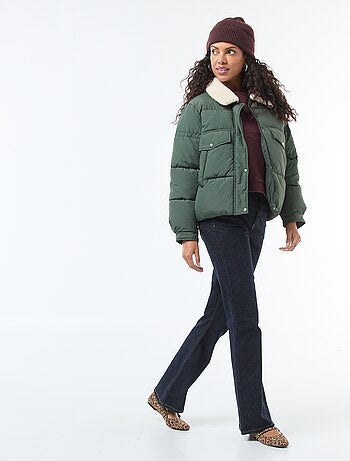 Doudoune matelassée avec col effet mouton