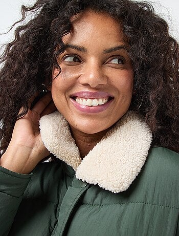 Doudoune matelassée avec col effet mouton