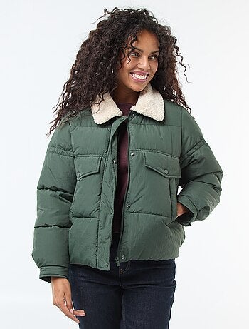 Doudoune matelassée avec col effet mouton