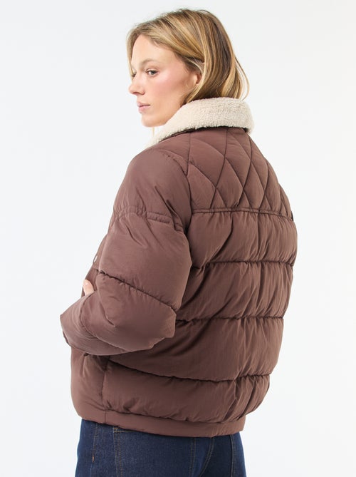 Doudoune matelassée avec col effet mouton - Kiabi