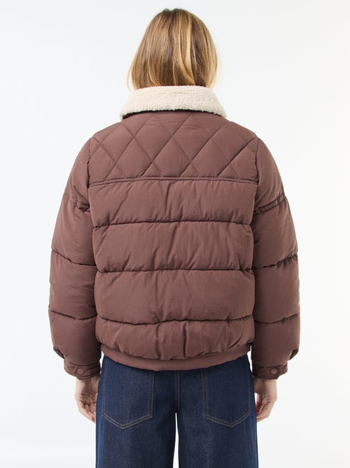 Doudoune matelassée avec col effet mouton - Kiabi