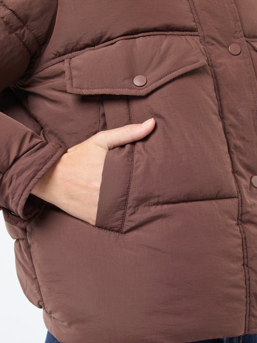 Doudoune matelassée avec col effet mouton - Kiabi