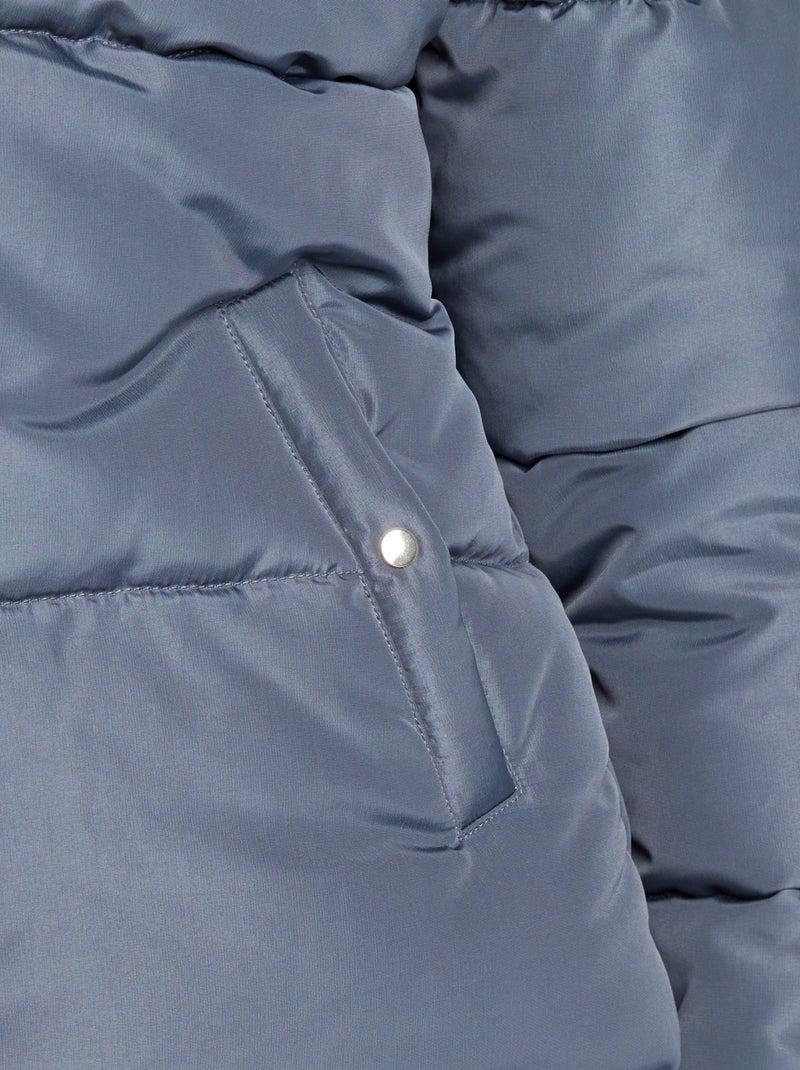 Doudoune matelassée avec col montant Gris bleu - Kiabi