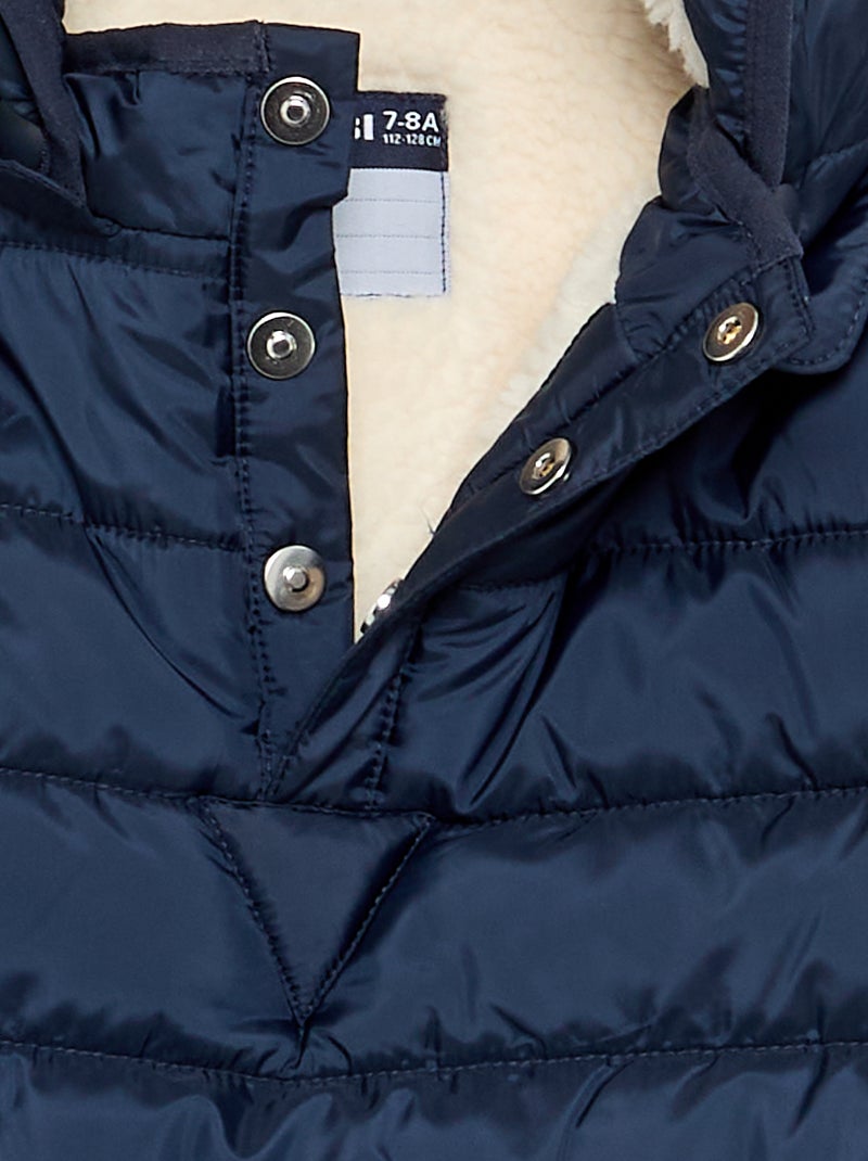 Doudoune matelassée avec intérieur sherpa - collection facile à enfiler Bleu - Kiabi