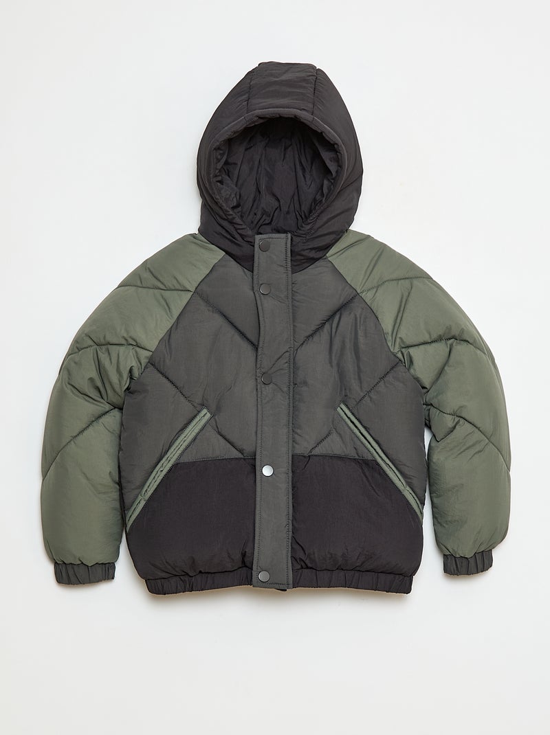 Doudoune matelassée color bloc Gris - Kiabi