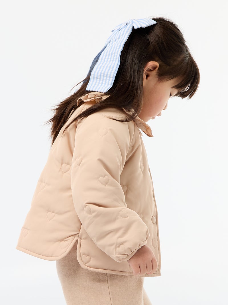 Doudoune matelassée en cœurs Beige - Kiabi