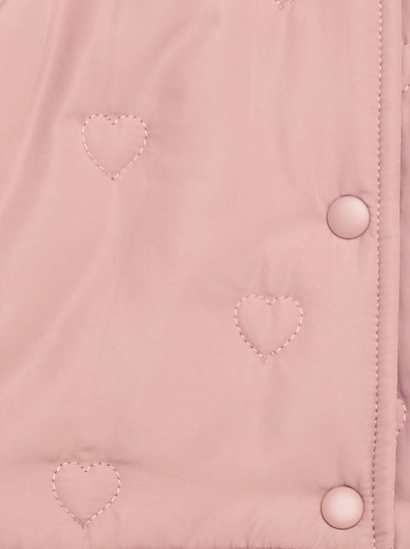 Doudoune matelassée en cœurs Rose - Kiabi