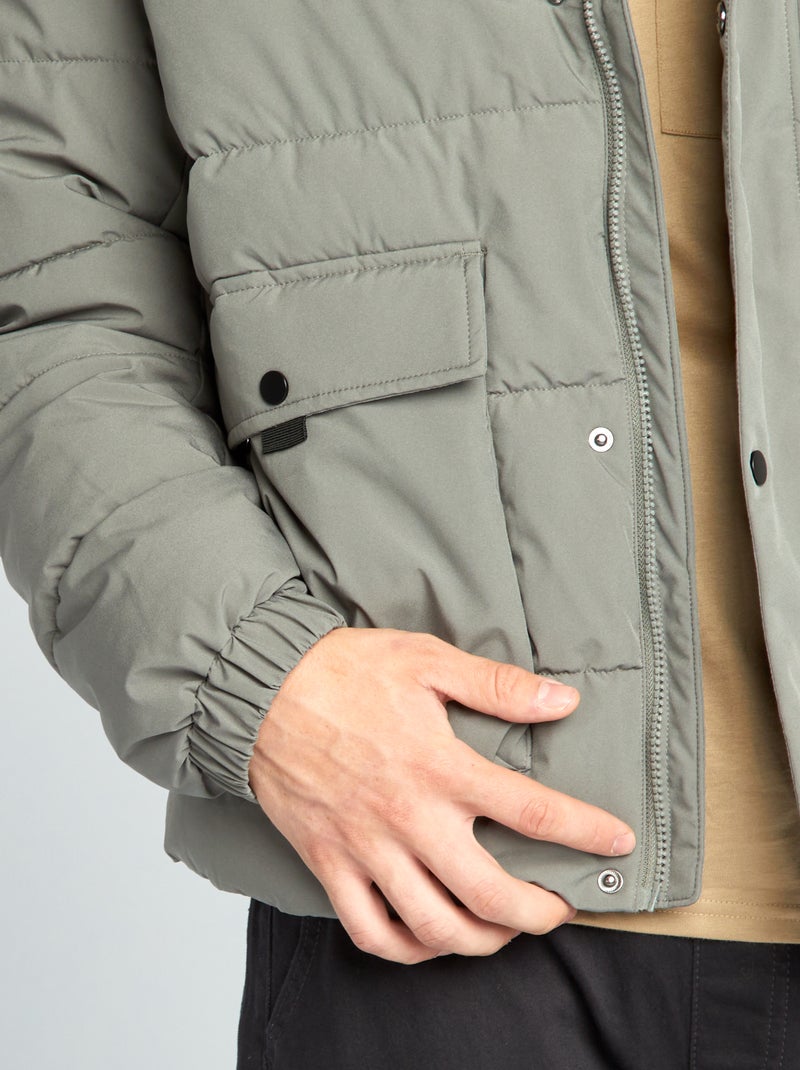 Doudoune mi-longue déperlante Vert - Kiabi